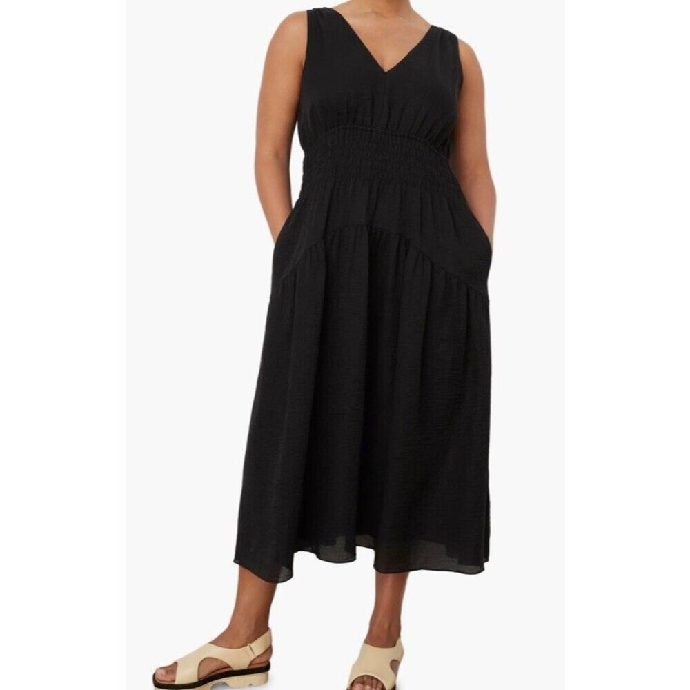 Vince /INCESmocked Tiered Midi Dress In Black Size 1X/1 TG